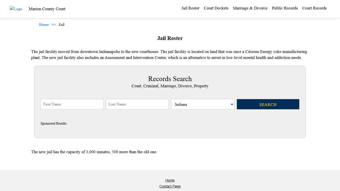 Jail Roster | Marion County Court